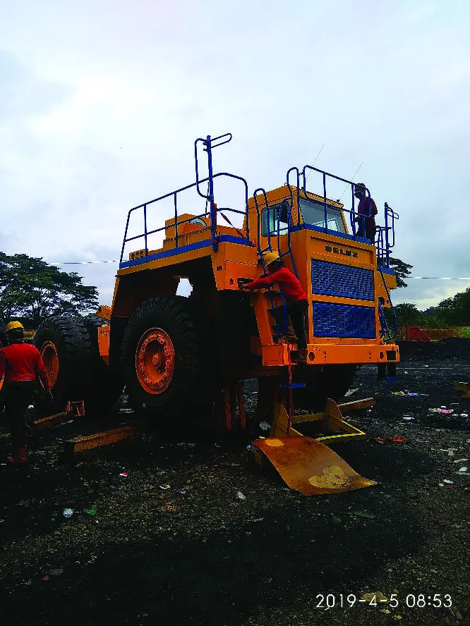 Dump truck side view